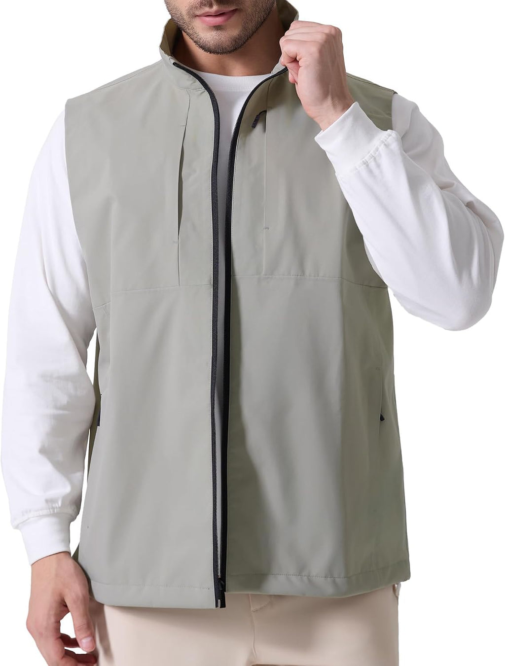 Susclude Men's Quick Dry Lightweight Softshell Vest Windproof Sleeveless Jacket for Fishing Work Golf Hiking Casual Travel