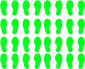 VWAQ Shoe Print Footprint Vinyl Decals - Peel and Stick Floor or Wall Stickers - 32 PCS (Lime Green)