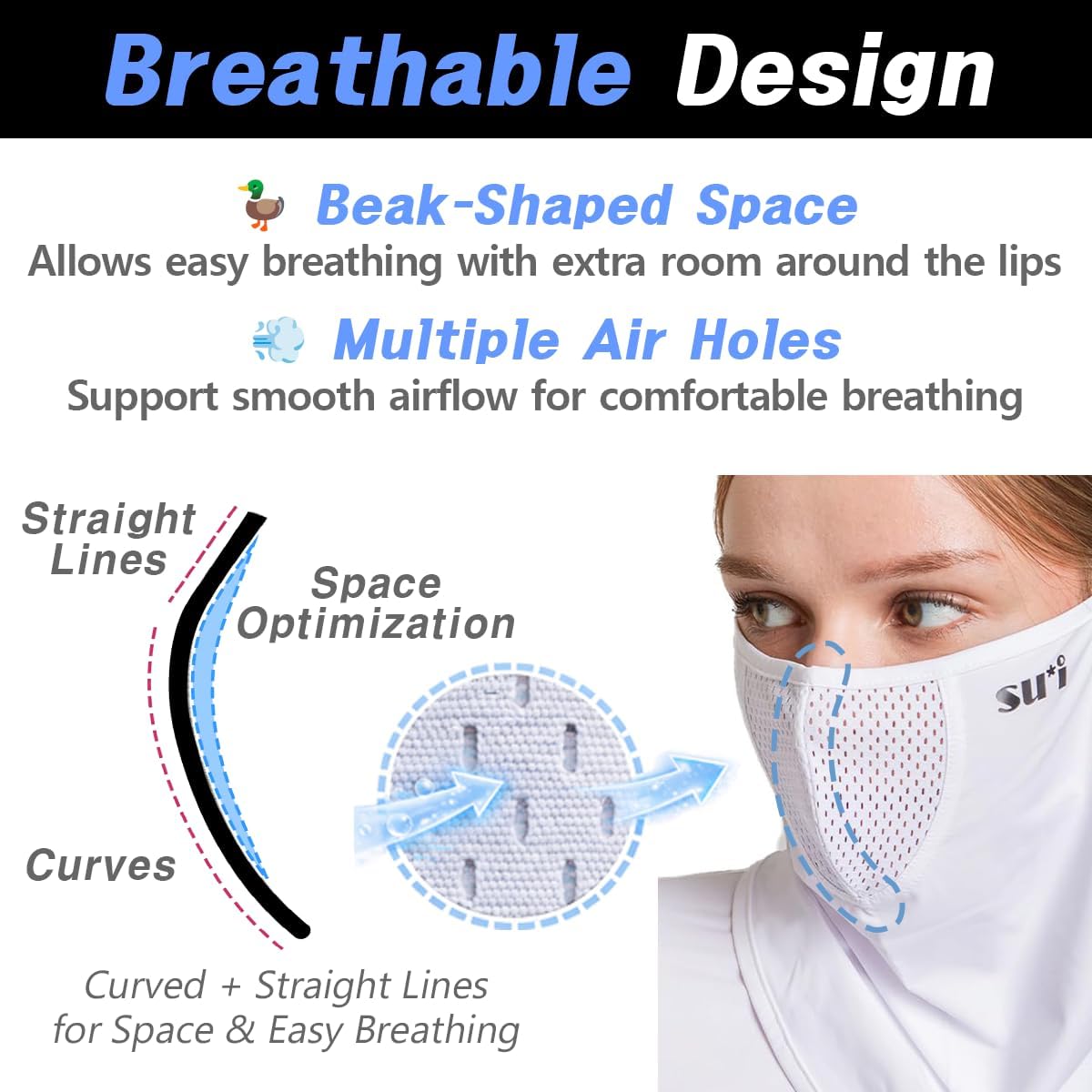 KOREA (Type G) UV Sun Protection Balaclava Half Face Mask - For Golf, Hiking, Running, Cycling & Outdoor Sports