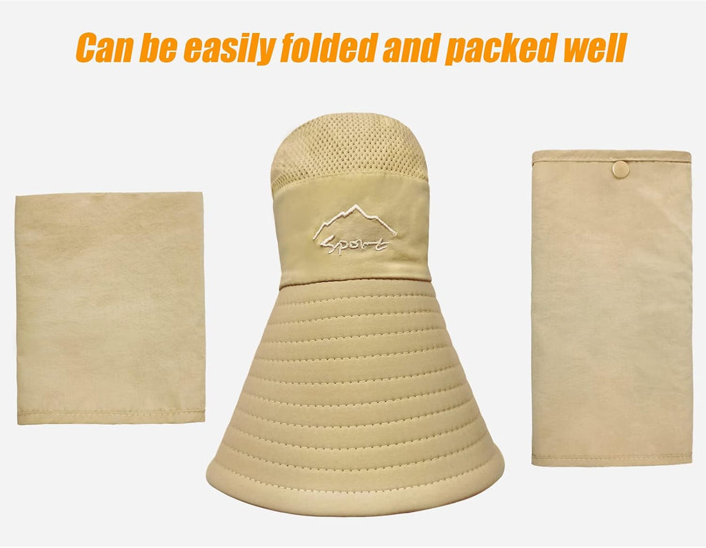 Fishing Hat for Men & Women, Sun Protection Hat with Face Cover & Neck Flap