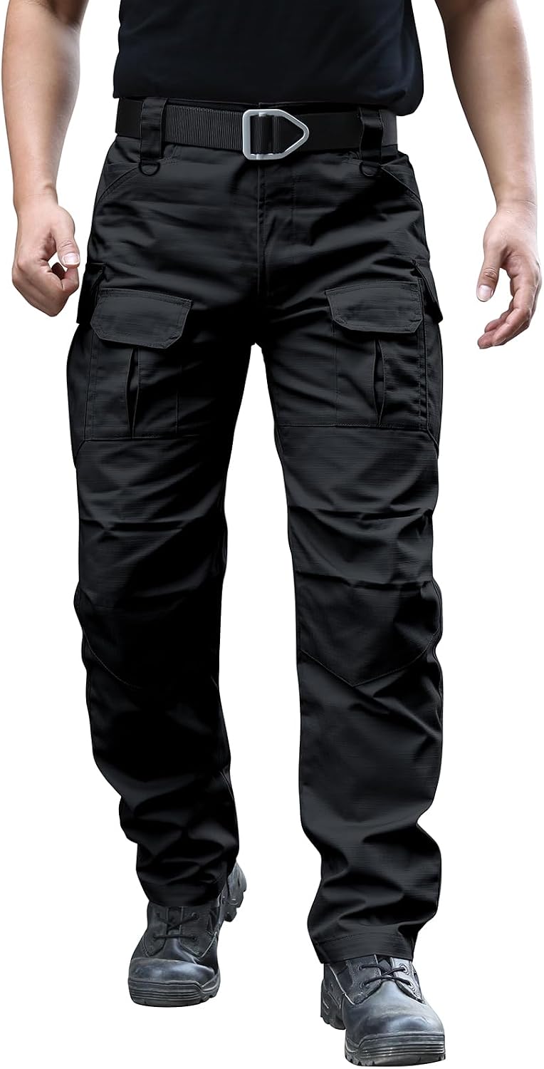 Hiwise Men's Stretch Tactical Pants Water Resistant Ripstop Cargo Pants Outdoor Lightweight EDC Work Hiking Pants