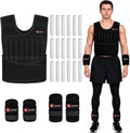 44lbs Adjustable Weighted Vest Set with Steel Plates, 5-Piece Workout Set Includes Wrist & Ankle Weights for Rucking, Walking, Running, Home Gym