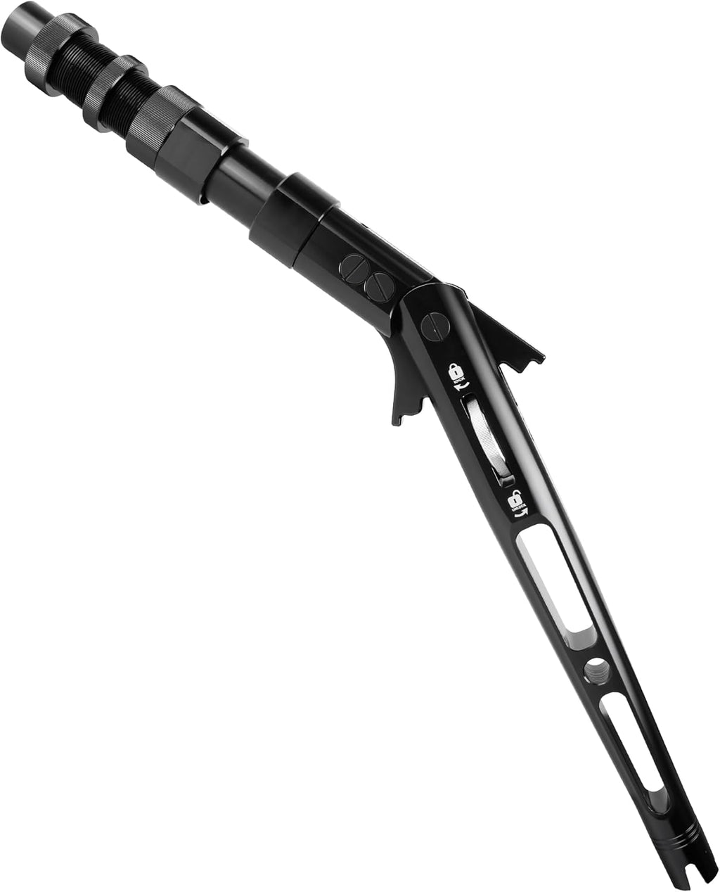 BLUEWING Adjustable Bent Rod Butt Hard Anodized Aluminum Alloy Rod Butt with Adjustable Angles at 0°, 30°, and 60°, Black