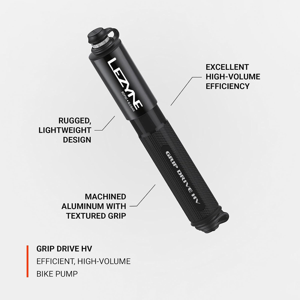 LEZYNE Grip Drive HV High Volume Bike Hand Pump