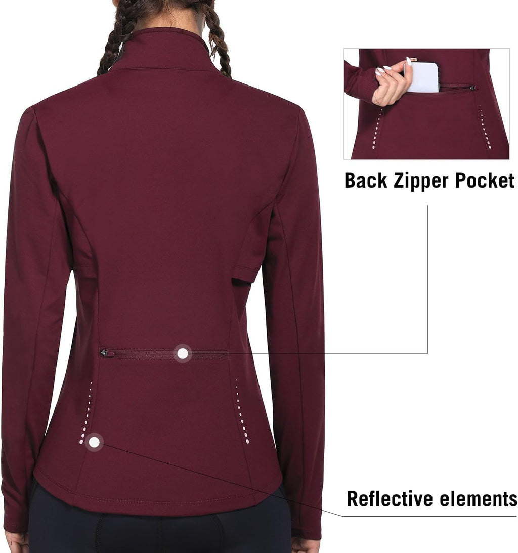 baleaf Women's Fleece Running Jacket Winter Gear Water Resistant Cycling