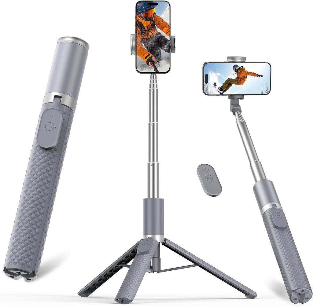 Tripod for iPhone, Selfie Stick with Remote, Stable & Durable Phone Tripod