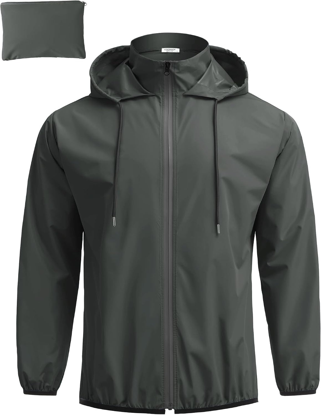 COOFANDY Men's Light Rain Jacket Packable Waterproof Raincoat Windbreaker