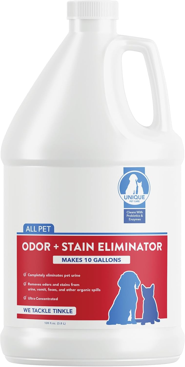 Unique Pet Odor and Stain Eliminator Liquid Concentrate - Makes Over 2.5 Gallons - Eliminates Pet Odors and Stains (32 oz)