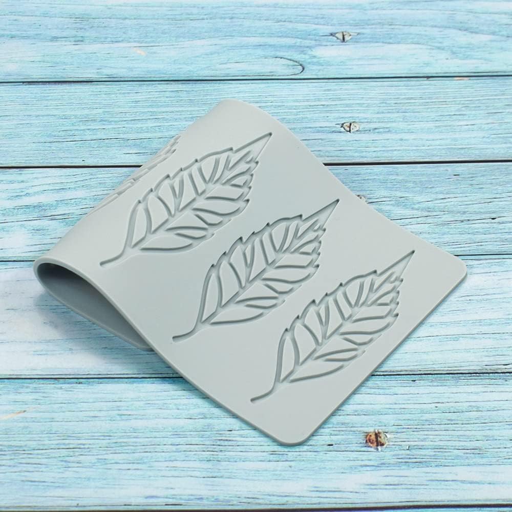 TUKE Hollow Leaf Silicone Molds Lover Heart Chocolate Molds Geometry 3D Silicone Mould Chocolate Candy Leaf Mold Sugar Craft Cake Decoration Cupcake Top (U_Leaf_8.88*5.08*0.12inch), (BH0974)