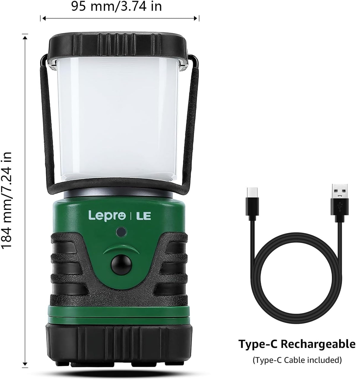Lepro 1000LM LED Camping Lantern Rechargeable, 4400mAh, 4 Light Modes