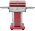 Kenmore 3-Burner Outdoor BBQ Grill | Liquid Propane Barbecue Gas Grill with Folding Sides, PG-A4030400LD-RD, Pedestal Grill with Wheels, 30000 BTU, Red