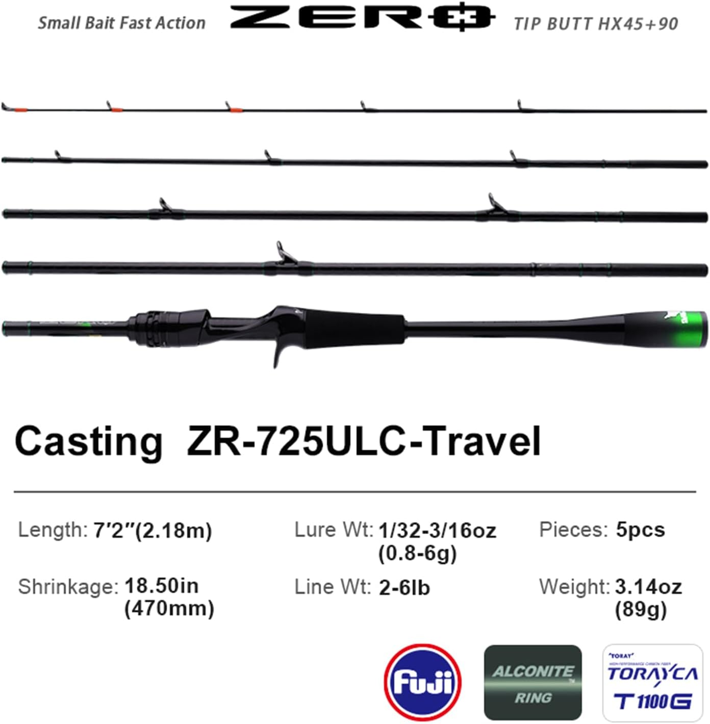 PURELURE Zero Ultralight Fishing Rod Solid Tip Spinning Casting Rod 2pc/5pc