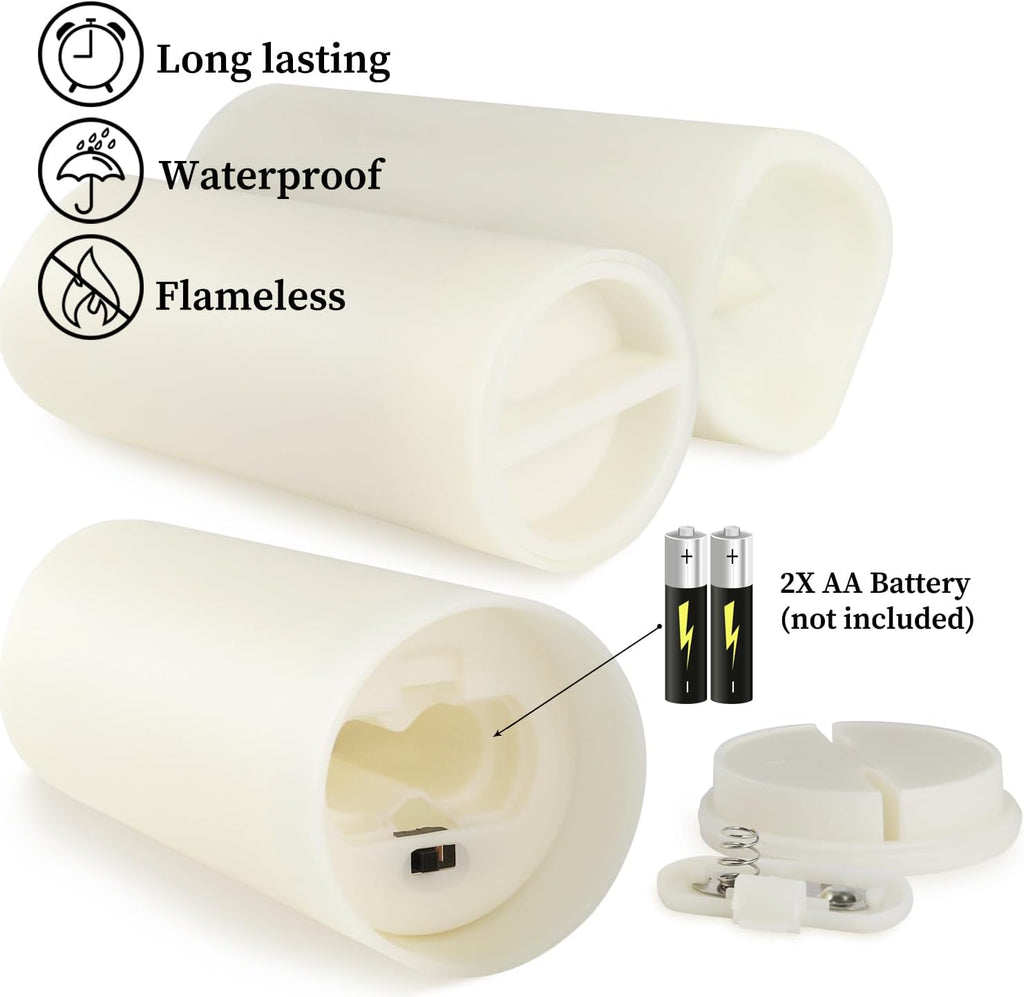 36 Pack Waterproof Flameless LED Candles - Outdoor Battery Operated Candles with Remote & Timer, Realistic Flickering Flame, Safe for Porch, Patio, Weddings, Parties & Home Decor