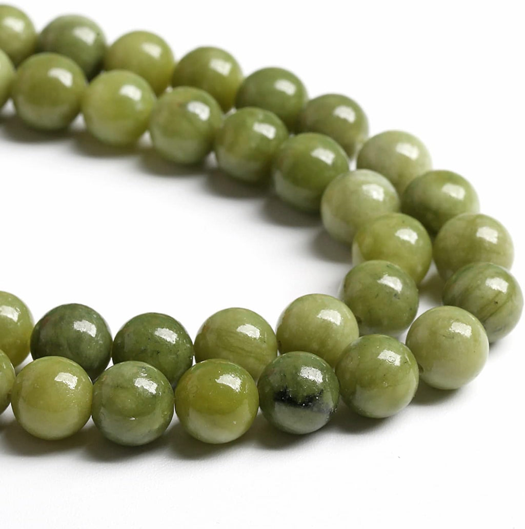120PCS 6MM Natural Stone Chinese Green Jade Loose Beads for Jewelry Making DIY Bracelet Necklace
