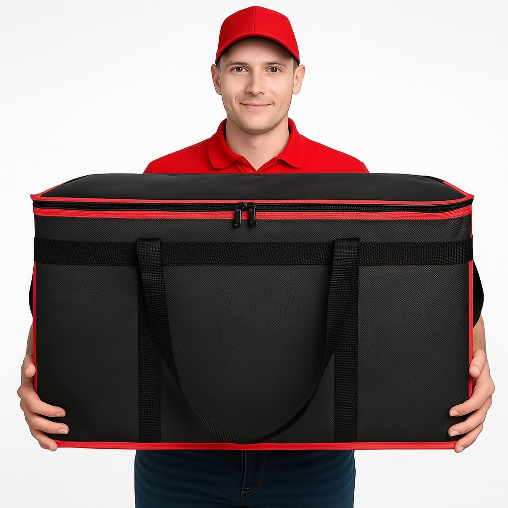 Bodaon 3 Pack Insulated Food Delivery Bags with Hard Bottom, XXXL Cooler
