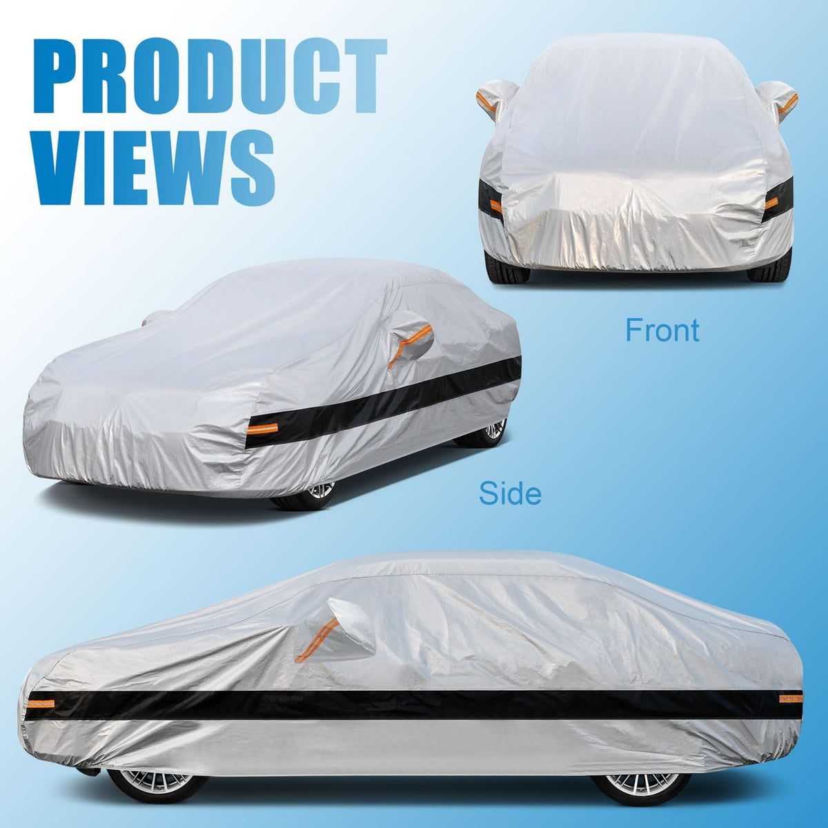 10 Layer Sedan Car Cover Waterproof All Weather for Automobiles,100% Waterproof Outdoor Car Covers Rain Snow UV Dust Protection. Custom Fit for Lexus ES, Cadillac CT5,Buick Lacrosse,etc