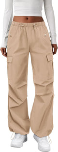 COPYLEAF Cargo Pants Women Parachute Baggy Hiking Pants with Pockets Travel