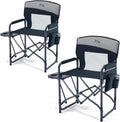 2 Pack Camping Directors Chair with Side Table & Breeze Mesh Backrest