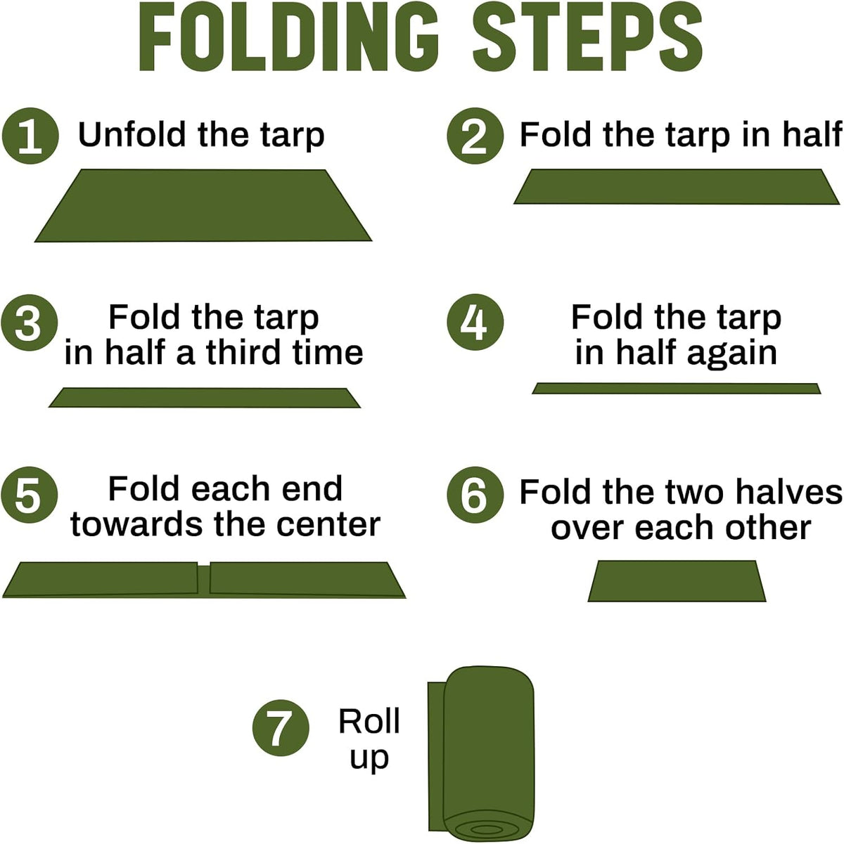 2 Pack 10 x 20 ft Army Green Tarps, 5.5 Mil Heavy Duty Waterproof Tarp