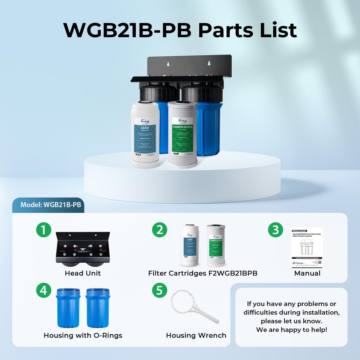 iSpring WGB21B-PB 2-Stage Lead & Chloramine Whole House Water Filter System