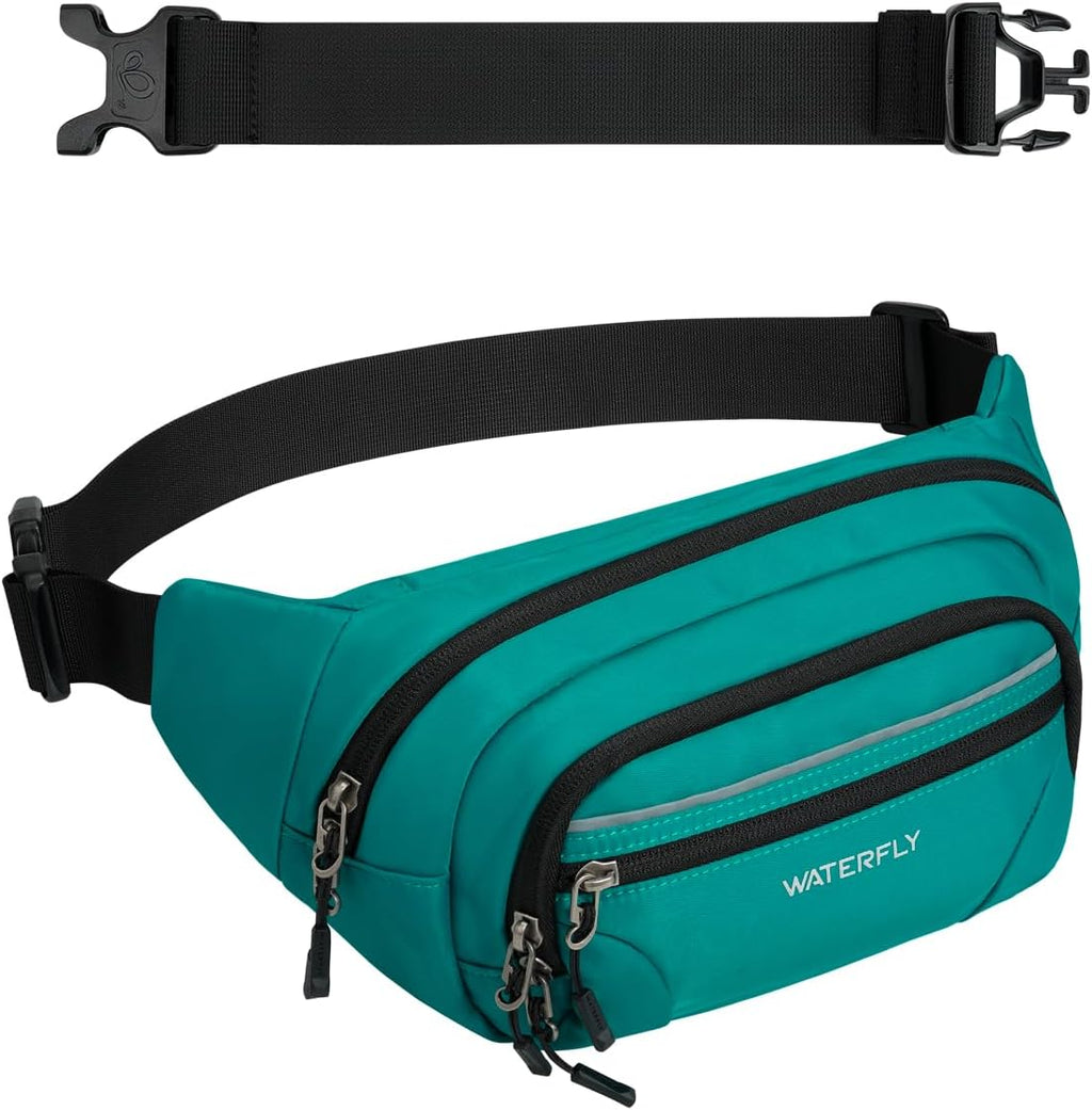 WATERFLY 3.5L RFID Fanny Pack: Anti-Theft 12" Extender Belt for Travel