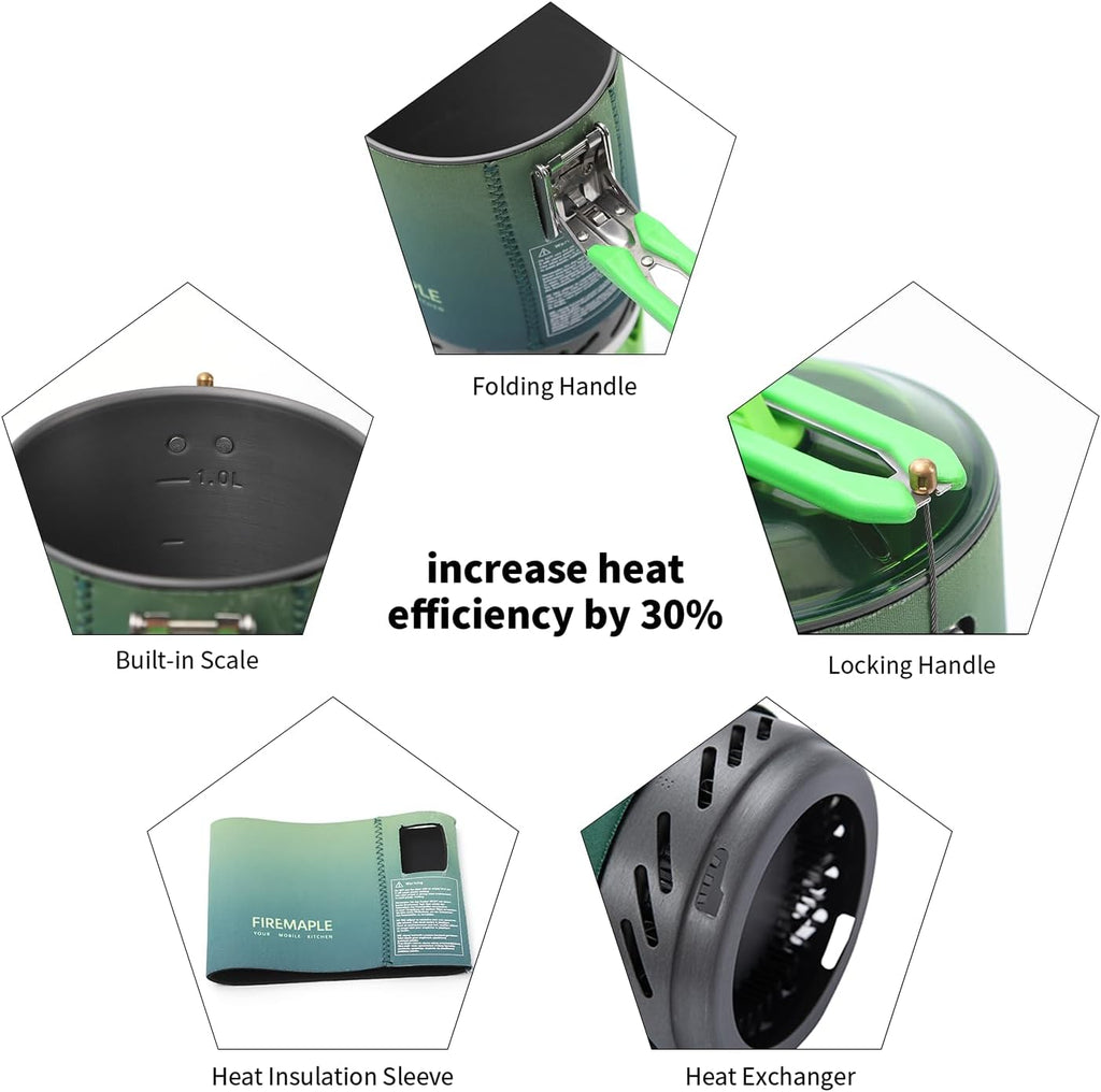 Fire-Maple Fixed Star X2 Backpacking Camping Stove System, Green Ombre
