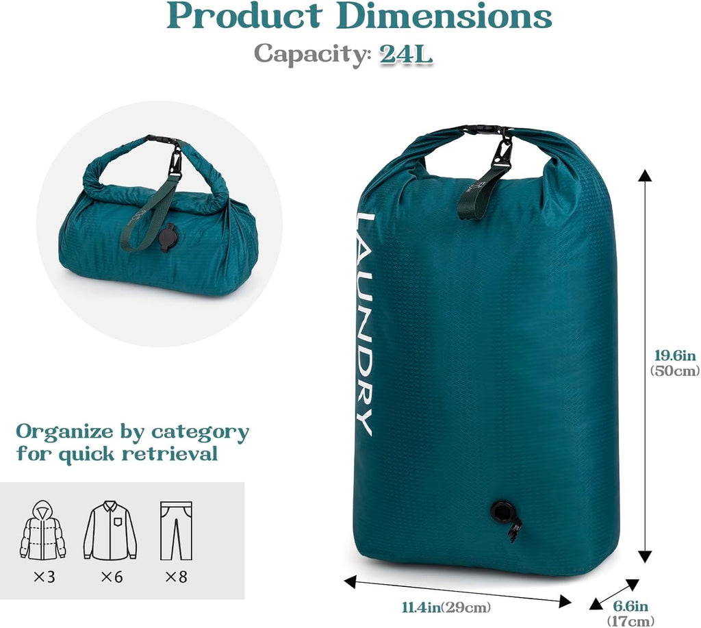 Travel Laundry Bag, Vacuum Compression Dirty Clothes Travel Bag