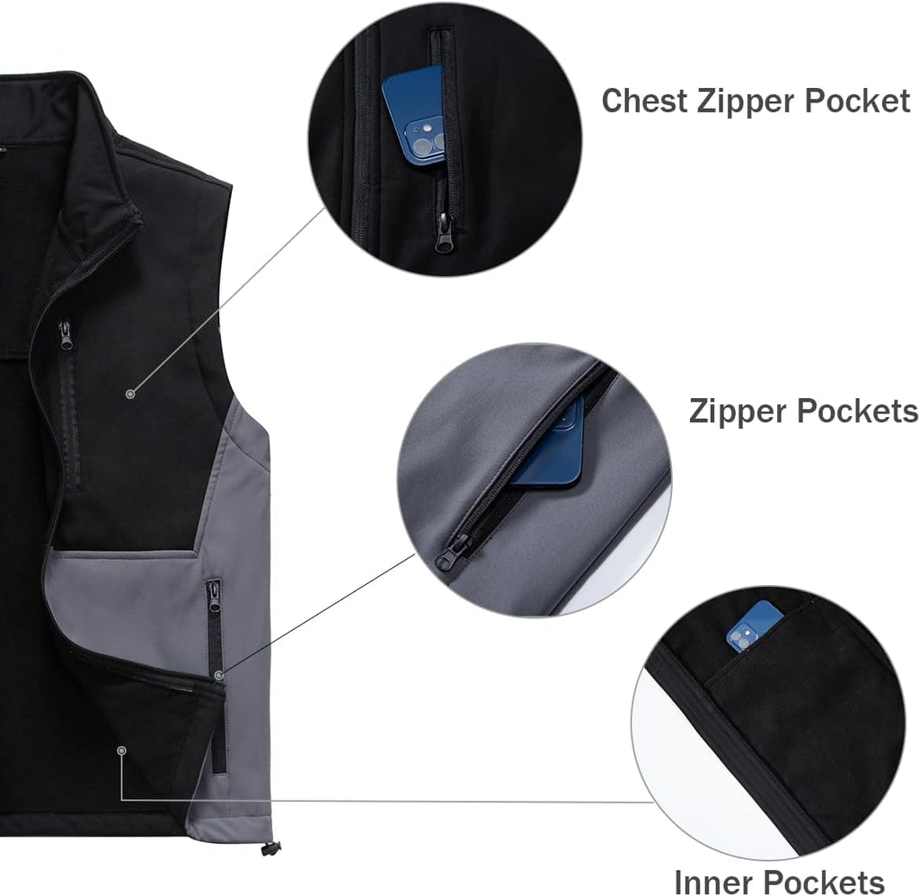 Msmsse Men's Outerwear Lightweight Vest Standing Collar Puffer Sleeveless Jacket for Hiking Running Golf