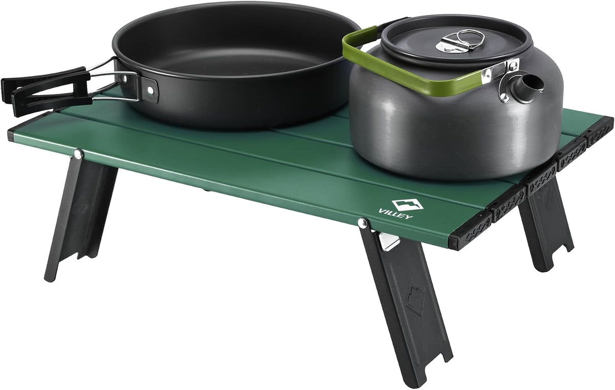 VILLEY Portable Mini Folding Beach Table, Ultralight Aluminum Side Table
