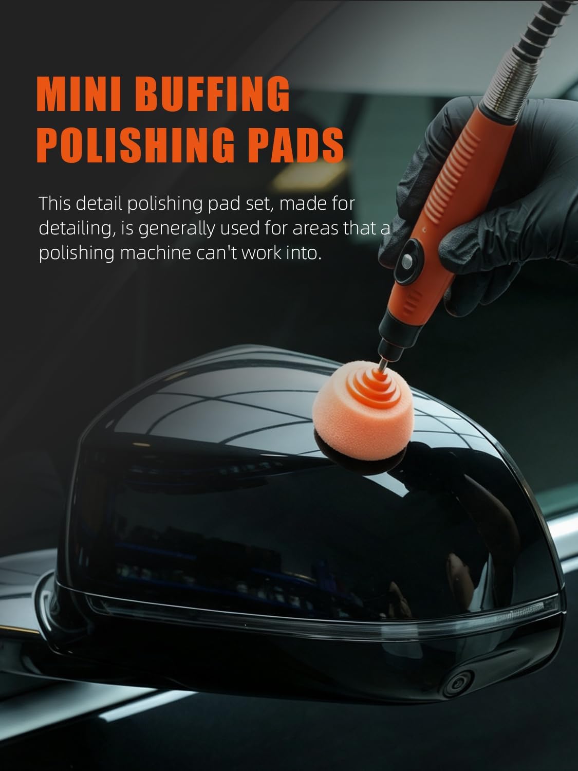 SPTA Mini Buffing Polishing Pads, 15Pcs Car Detail Mini Polisher Foam Pads, Detail Polishing Pads Used on Drill and Rotary Tools, for Small Area Detailing Polishing Waxing, Sealing Glaze