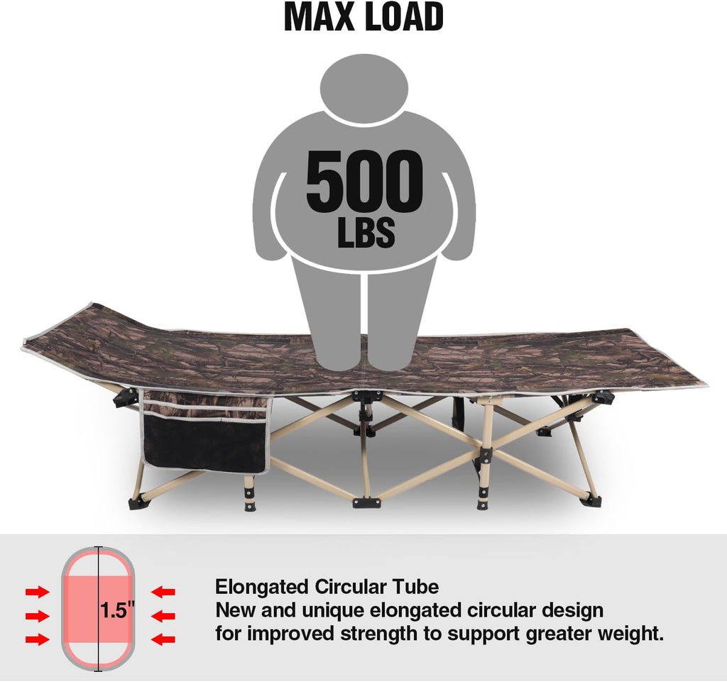 REDCAMP Folding Hunting Cots for Adults 500lbs