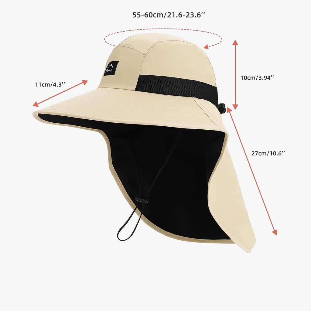 Rosoz Outdoor Sun Hat for Men Women, UPF 50+Fishing Hat with Neck Flap