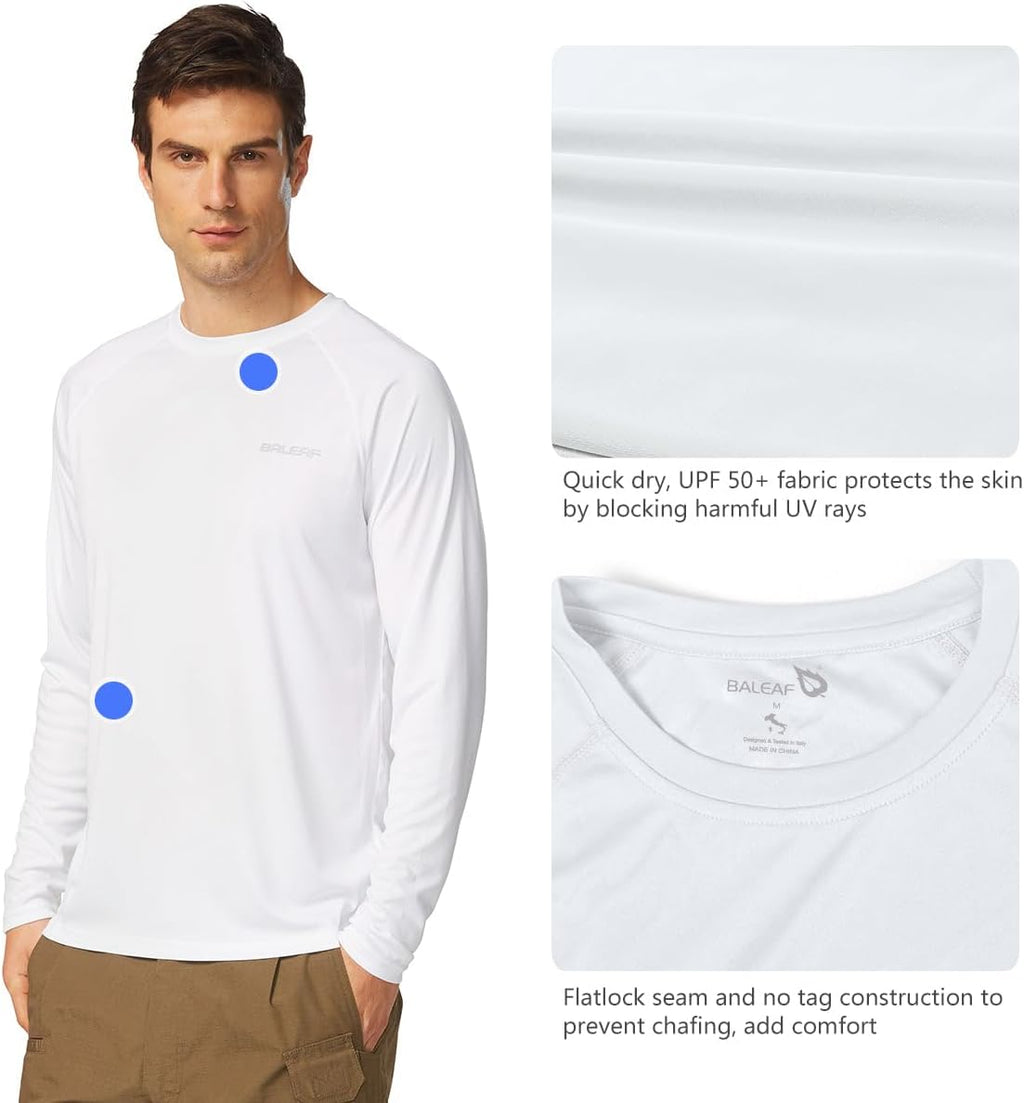 baleaf Men's UPF 50+ Sun Protection Shirts Long Sleeve Rash Guard
