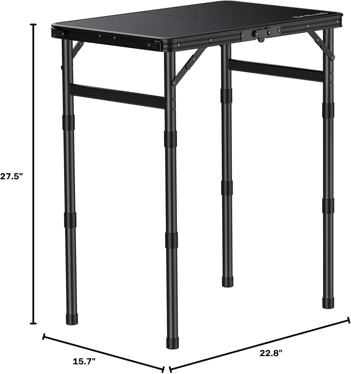 GARLLEN Waterproof Folding Camping Table with 3 Adjustable Height Max 27.5"