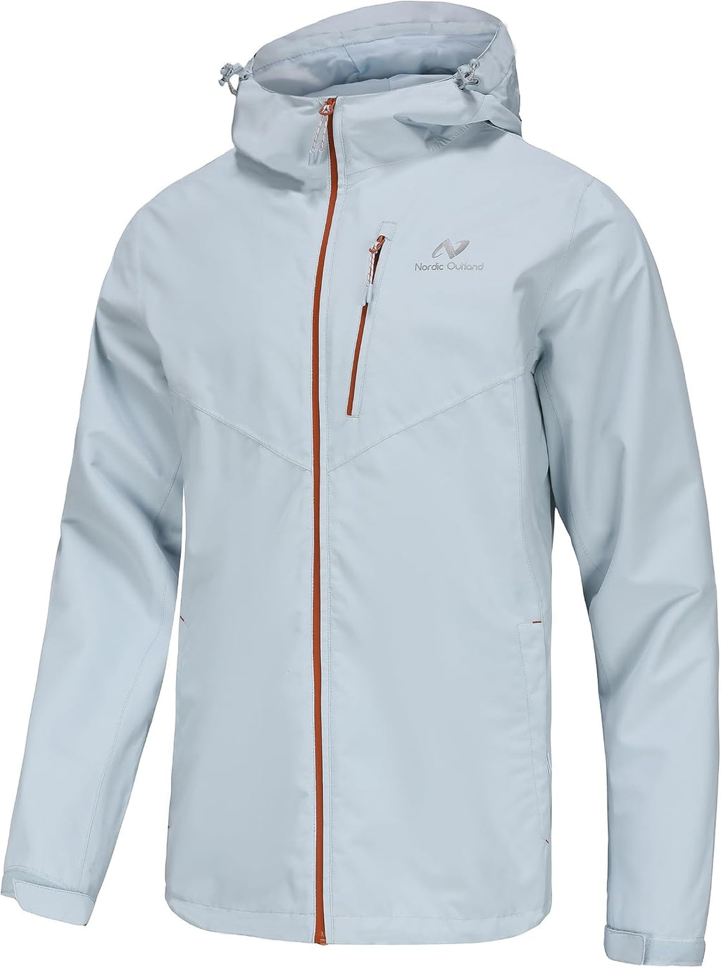 NORDIC OUTLAND Mens Lightweight Hooded Waterproof Rain Jacket Breathable Raincoat Shell for Outdoor Mountain Hiking
