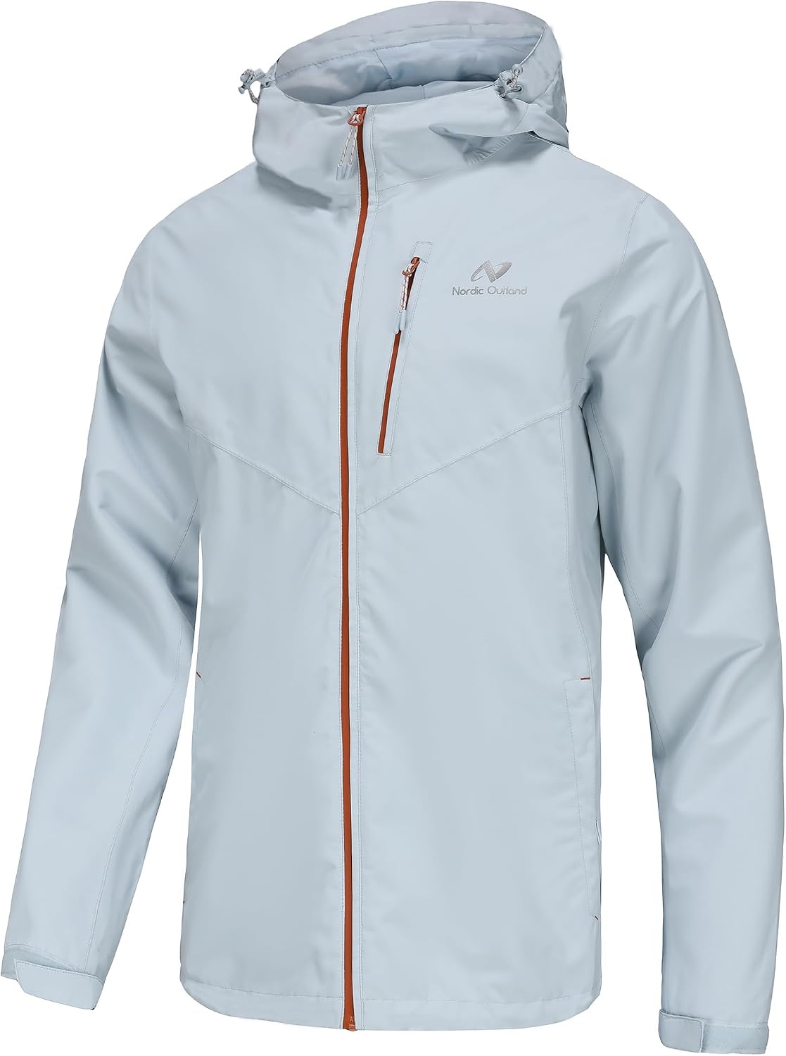 NORDIC OUTLAND Mens Lightweight Hooded Waterproof Rain Jacket Breathable Raincoat Shell for Outdoor Mountain Hiking