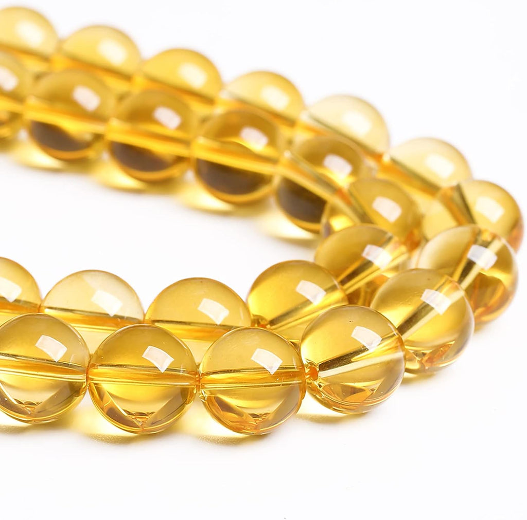 6MM 60PCS Natural Crystal Stone Clean Citrine 3A Grade Loose Beads for Jewelry Making DIY Bracelet
