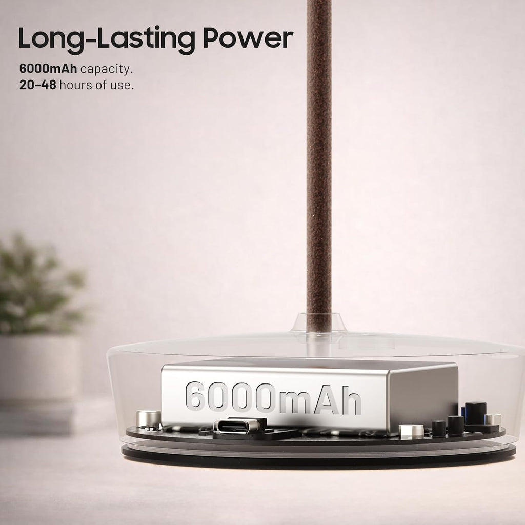 2 Pack Rechargeable Cordless Table Lamp, 6000mAh Battery Table Light