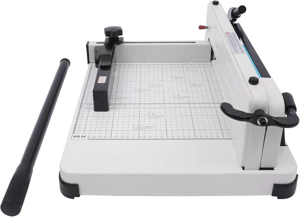 12" Guillotine Paper Cutter Heavy Duty Paper Cutter with Safety Lock Precision Paper Trimmers for 400 Sheets A4 B4 A5 B6 B7 Papers Slicer for Office School