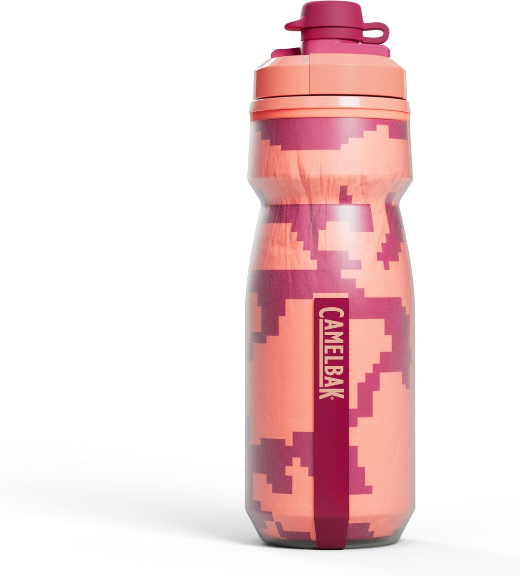CamelBak Podium Dirt Series Chill Insulated Mountain Bike Water Bottle, Mud Protected Nozzle with Cold Retention, 21oz, White