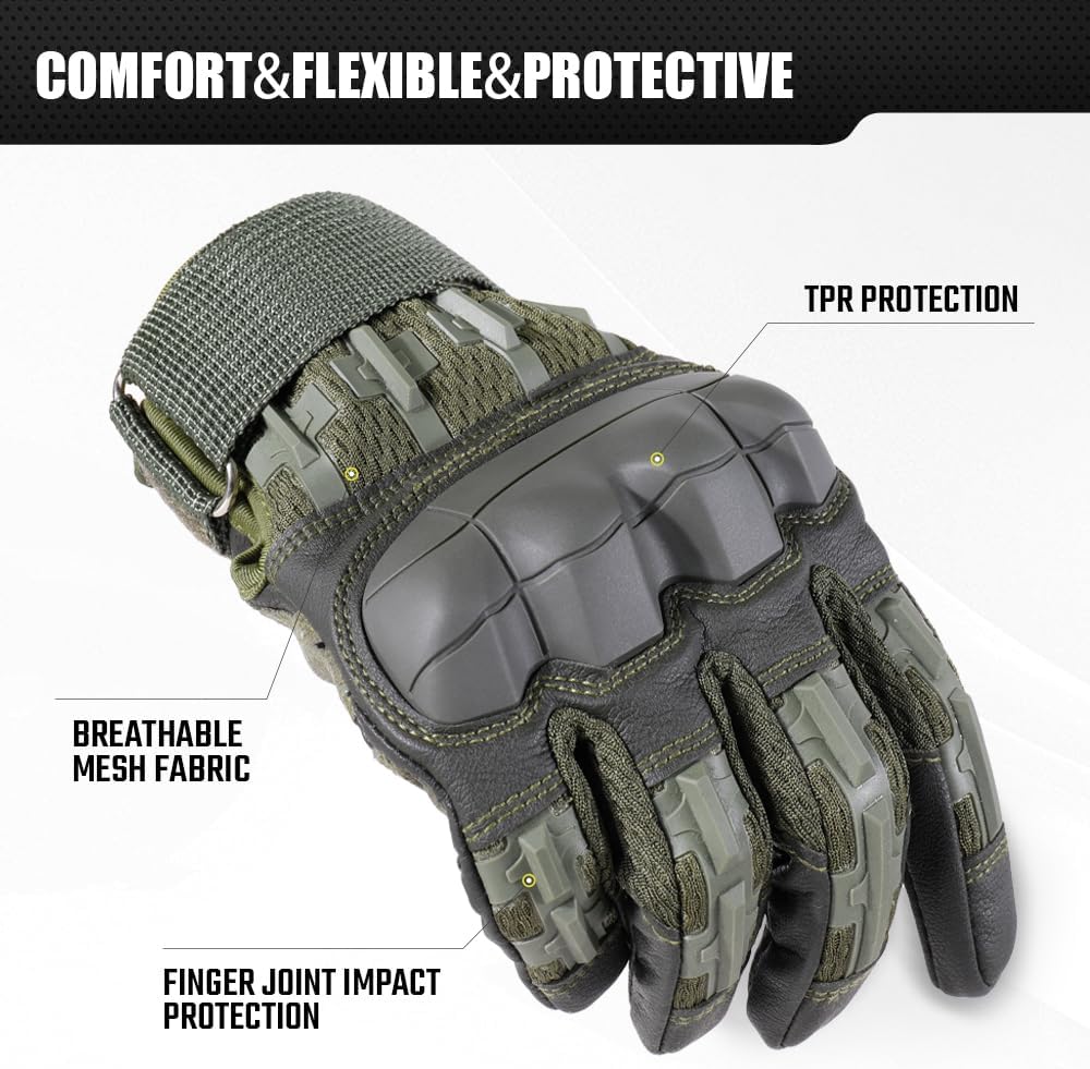 WTACTFUL Tactical Gloves Men Women, Touchscreen Reinforced Palm