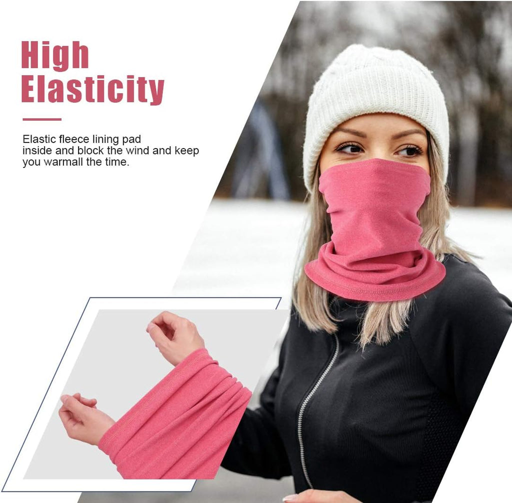 KGC 2 Pack Winter Neck Warmer Gaiter Fleece Windproof Face Mask Cover Cold Weather Scarf for Men & Women