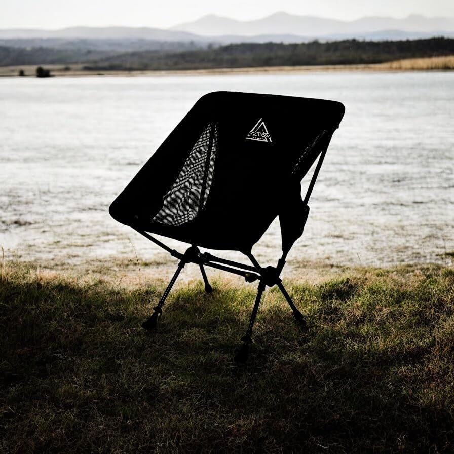 3-in-1 Camping Chair, Trekking Poles & Mounted Flashlight – All-in-One Backpacking Kit Small & Weighs Only 3 lbs – Lightweight Aluminum Hiking Poles - Chair & High Lumen LED Light