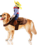 SEIS Halloween Pet Riding Costume,Cowboy Dog Clothes,Funny Cat Apparel, XXL