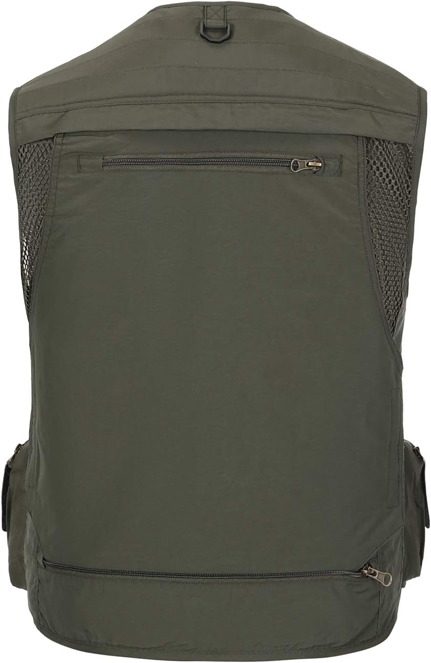 Hbufnha Outdoor Fishing Hunting Vest Multi Pockets Work Cargo Jacket