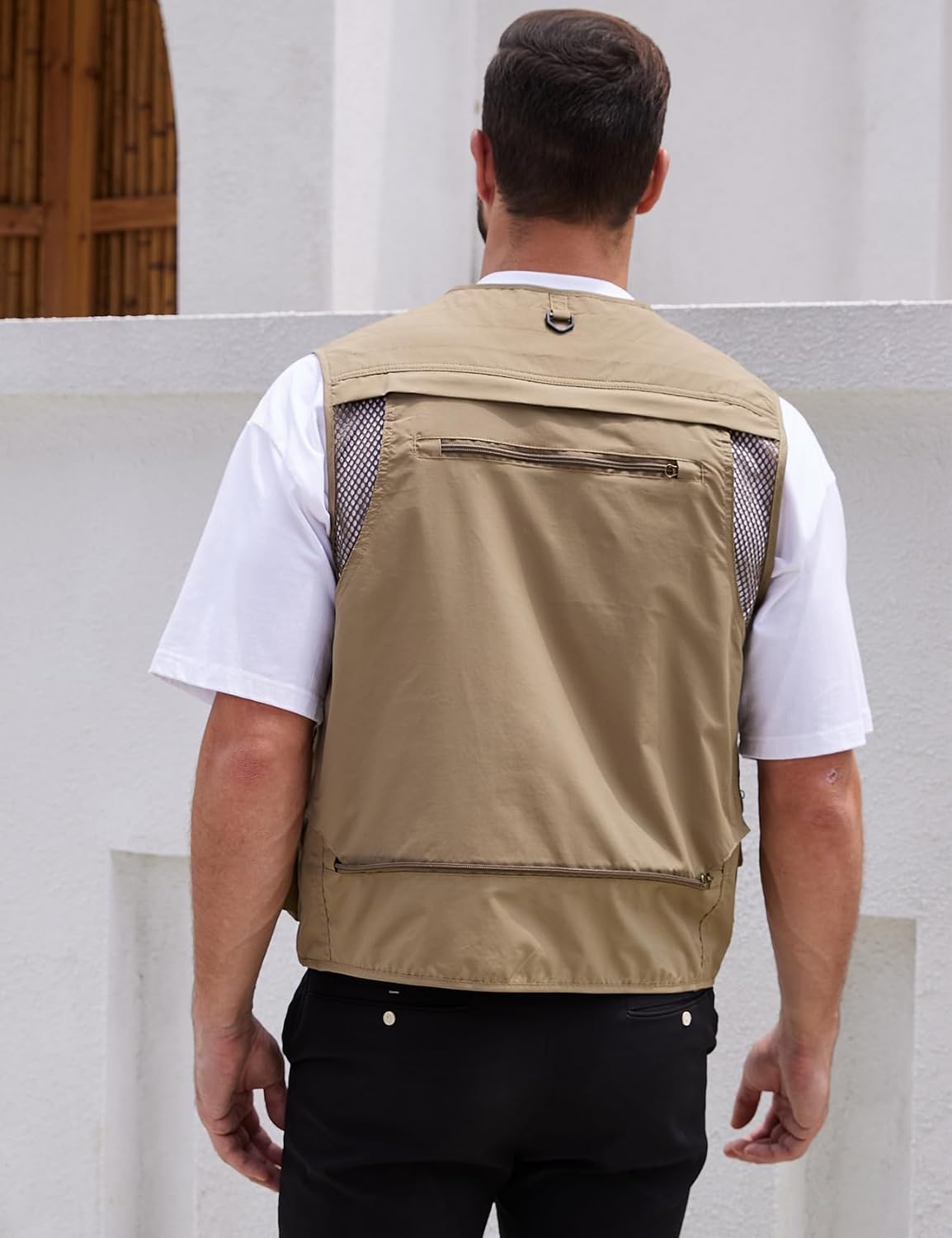 Yimoon Mens Utility Fishing Vest Lightweight Safari Cargo Vest