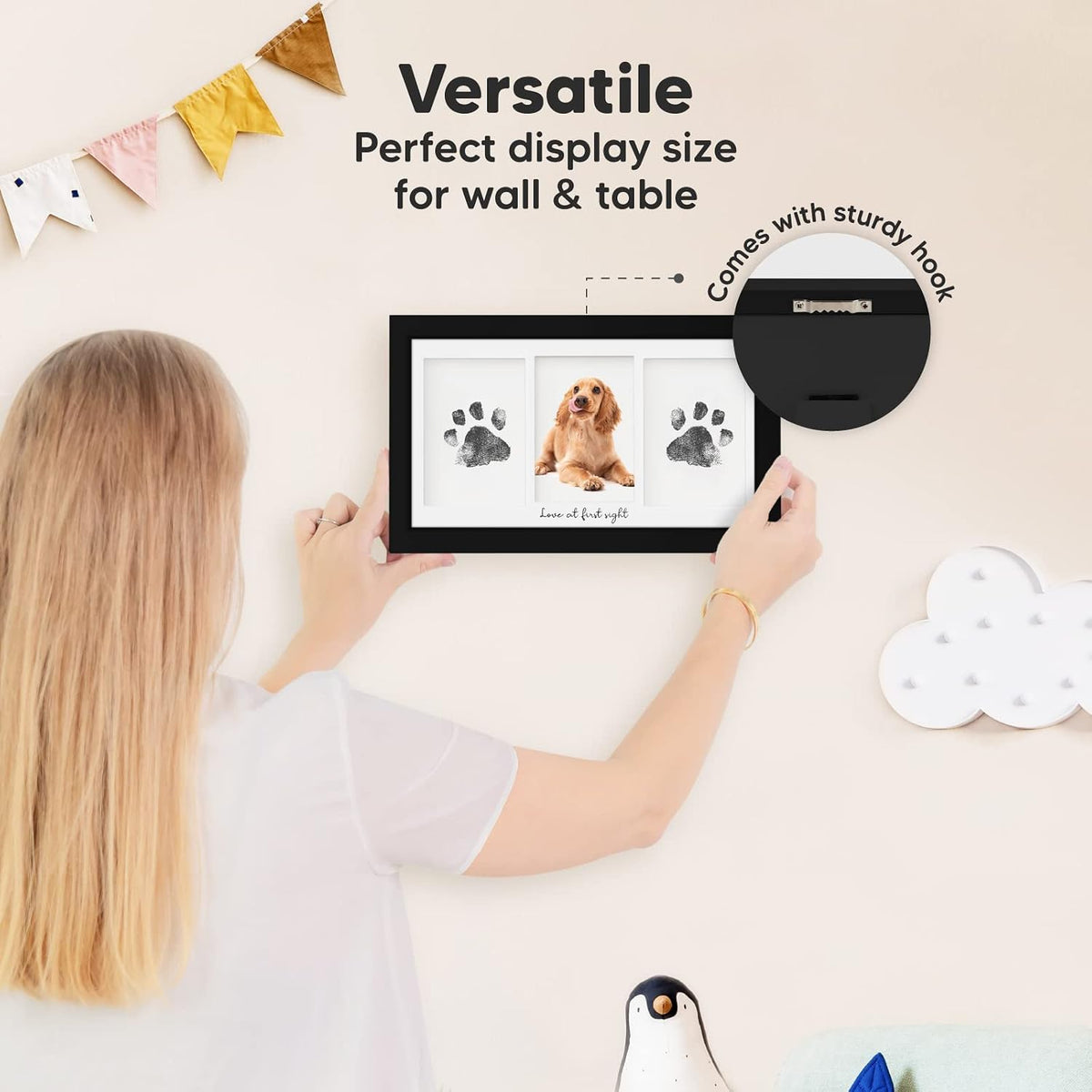 Inkless Hand and Footprint Kit, Boy Girl Newborn Keepsake (Onyx Black)