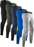 BUYJYA 3 or 5 Pack Men's Compression Pants Base Layer Tights Leggings