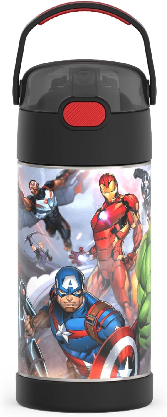 THERMOS FUNTAINER Water Bottle with Straw, 12oz, Avengers