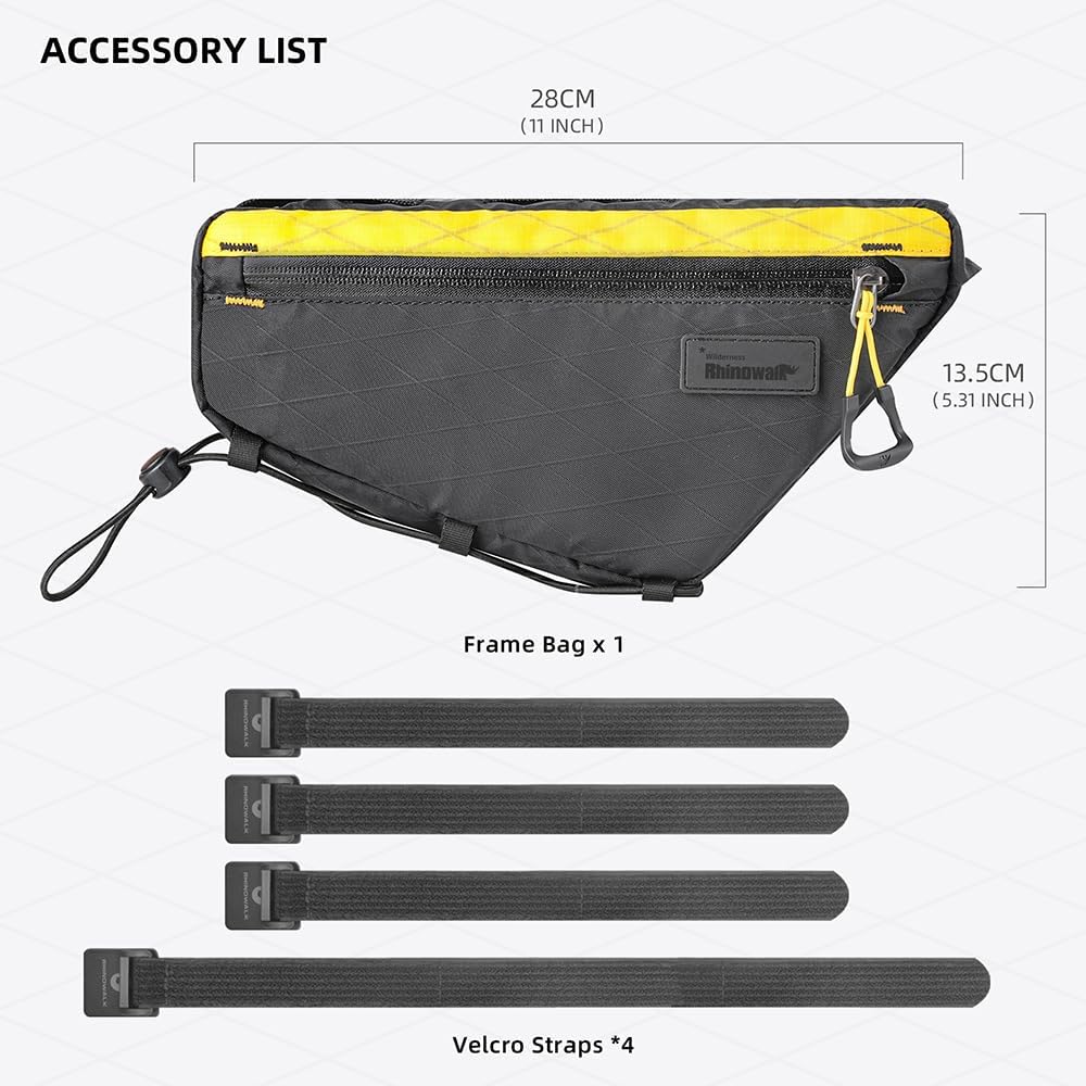 Rhinowalk Bicycle Front Frame Bag Bike Under Top Tube Triangle Bag Lightweight 1.7L Cycling Accessories Nylon Pack Pouch for Mountain Road Bike